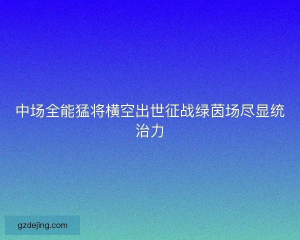 中场全能猛将横空出世征战绿茵场尽显统治力